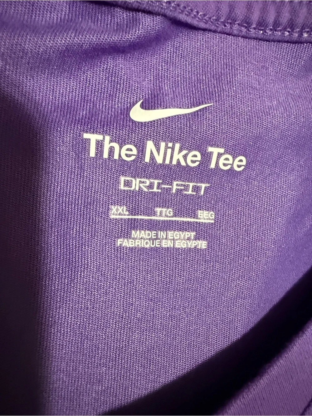 Nike Purple Dri-FIT Tee with White Swoosh - Picture 2 of 3
